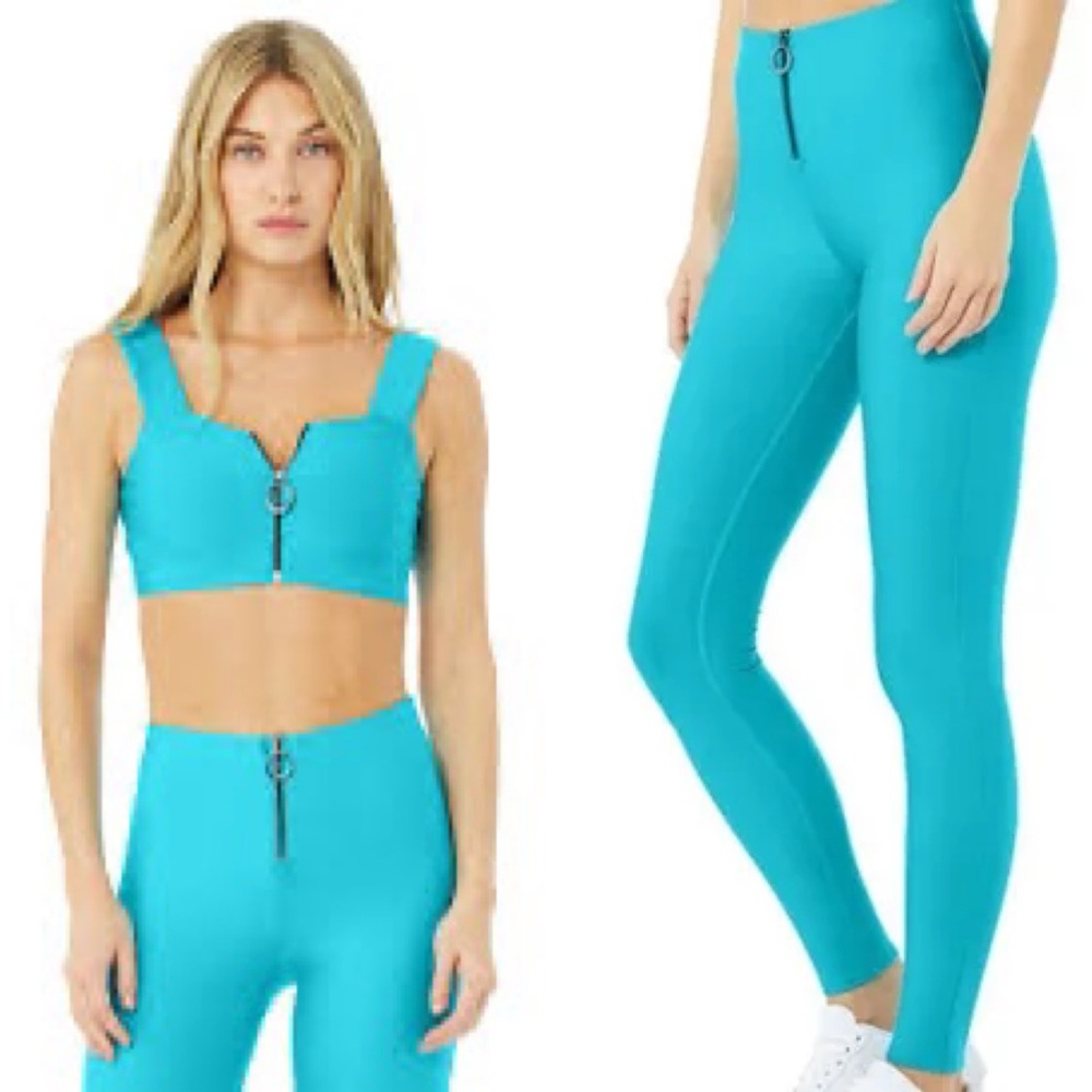 ALO Yoga Turquoise Leggings and top set